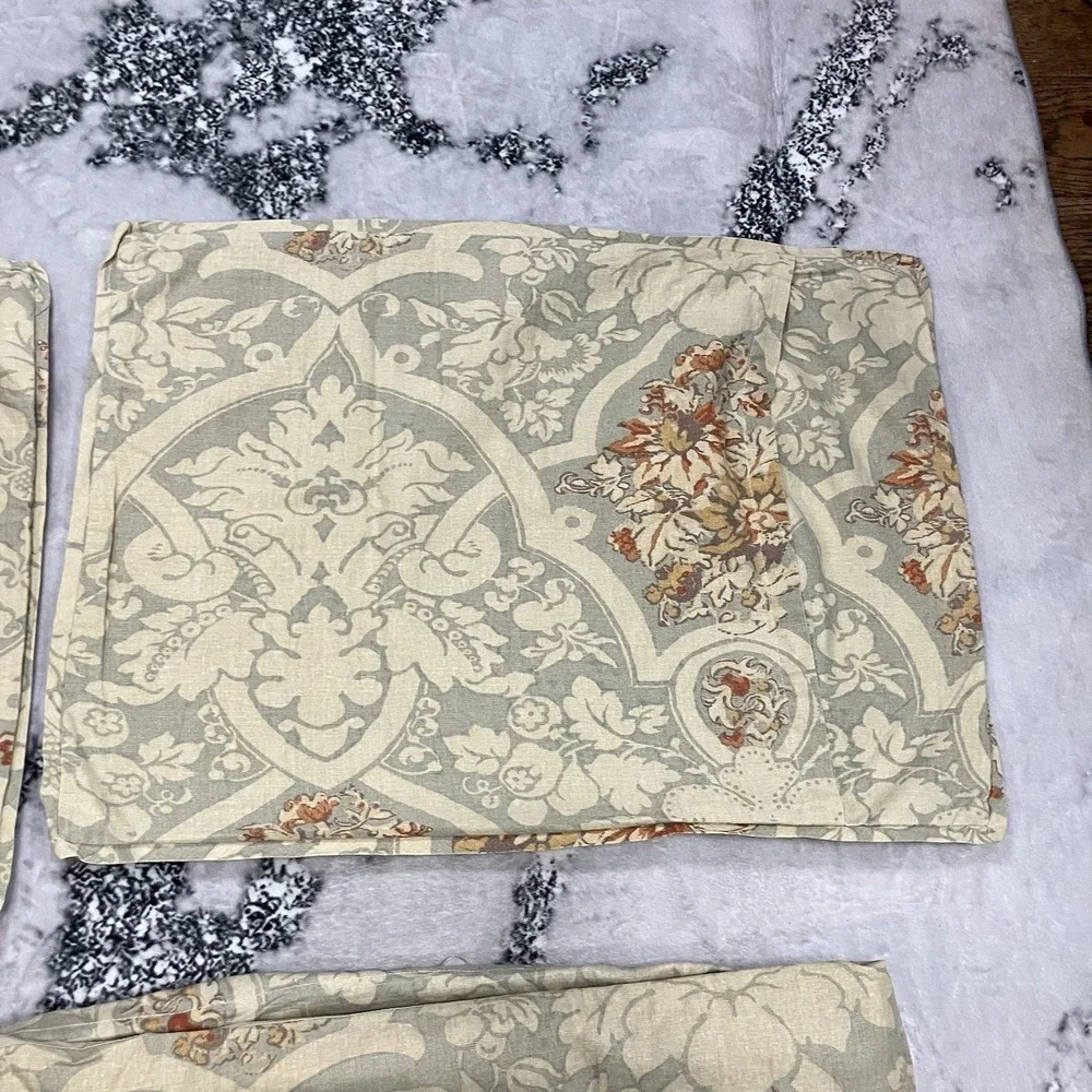 Pottery Barn Full Queen Duvet Cover Set Medallion Floral Cottage‎ Farmhouse